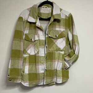 Blank NYC Green and White Checkered Shacket Size Medium